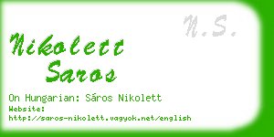 nikolett saros business card
